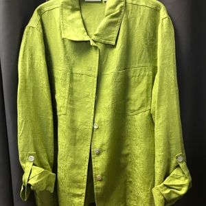 Chico’s Design jacket lime green with detail